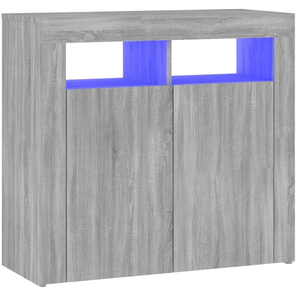 Credenza Con Luci Led Grigio Sonoma 80x35x75 Cm - Foto 2