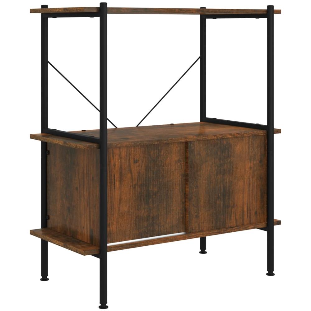 Scaffalatura 3 Livelli Con Mobiletto 80x40x92cm Acciaio E Legno - Foto 2