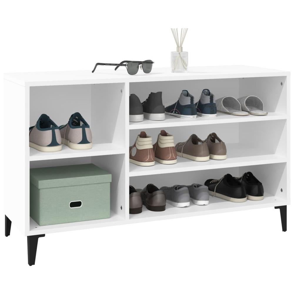 Scarpiera Bianca 102x36x60 Cm In Legno Multistrato - Foto 2