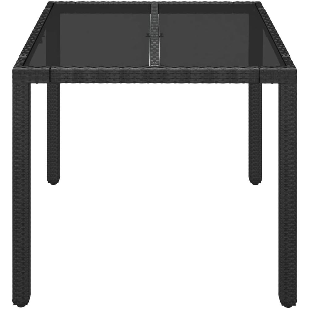 Tavolo Da Giardino Piano In Vetro Nero 90x90x75 Cm Polyrattan - Foto 3