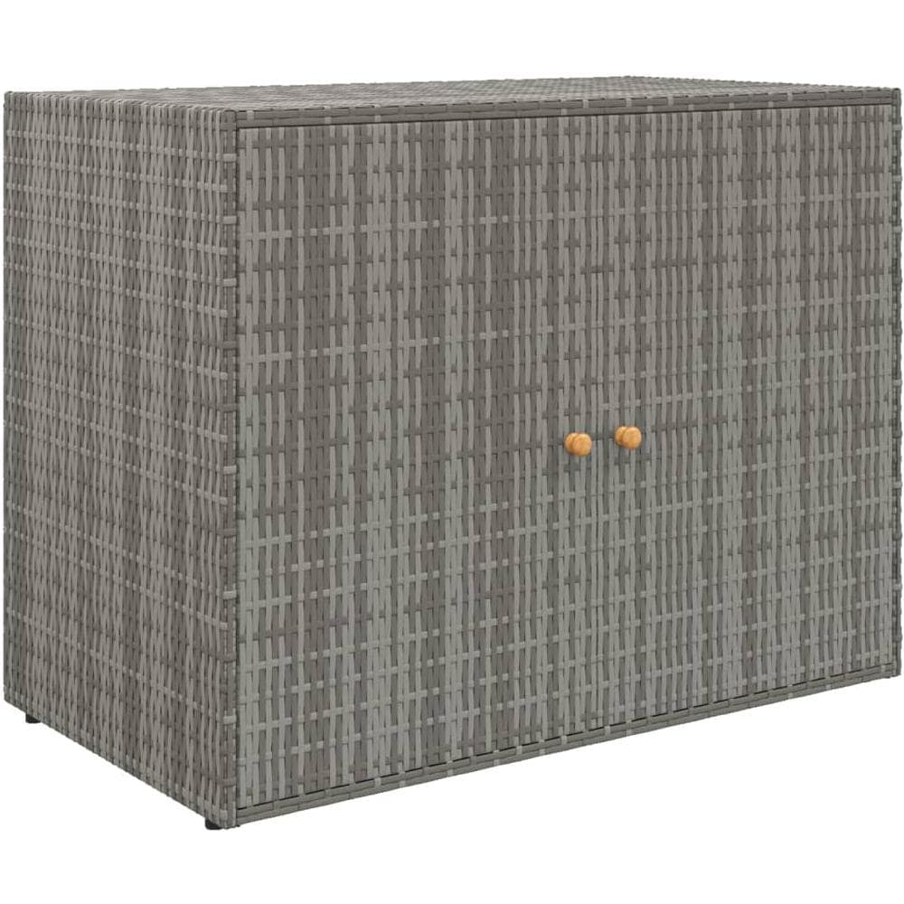 Mobile Portaoggetti da Giardino Grigio 100x55,5x80cm Polyrattan - Foto 2