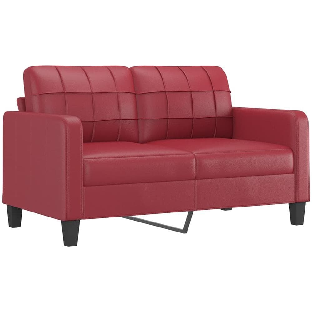 Divano A 2 Posti Rosso Vino 140 Cm In Similpelle - Foto 2