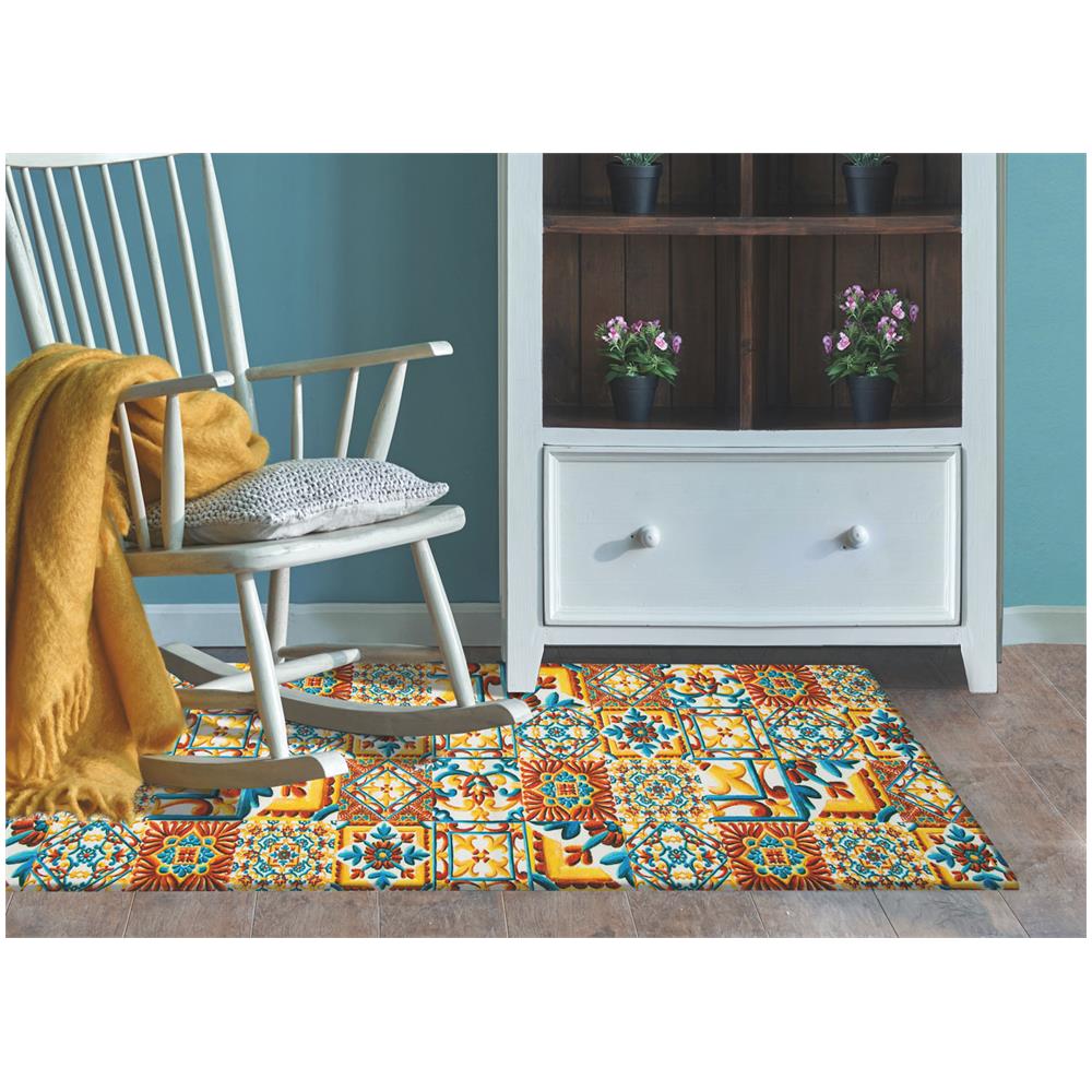 Tappeto Cucina Antiscivolo Stampa Digitale Emozioni Fantasie Maiolica Marina 58x280 Deruta - Foto 5