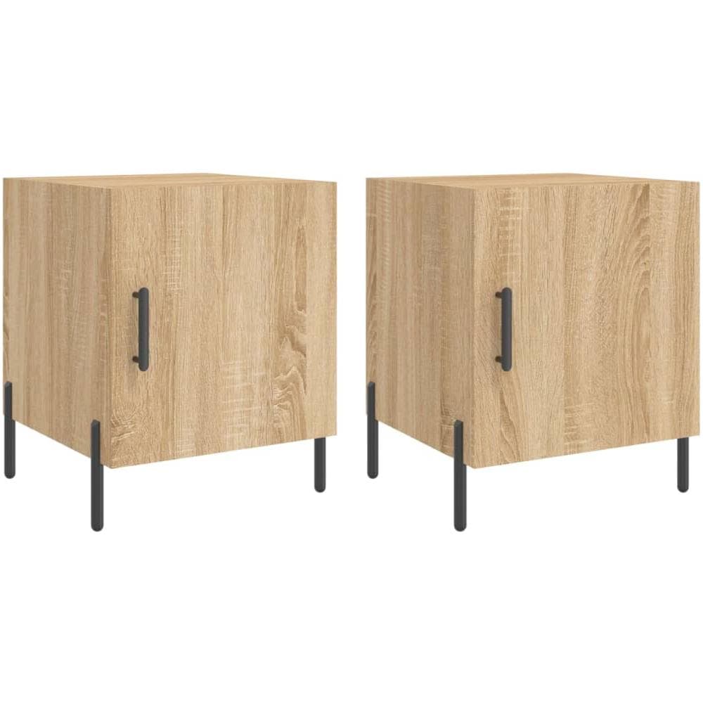 Comodini 2 Pz Rovere Sonoma 40x40x50 Cm In Legno Multistrato - Foto 2