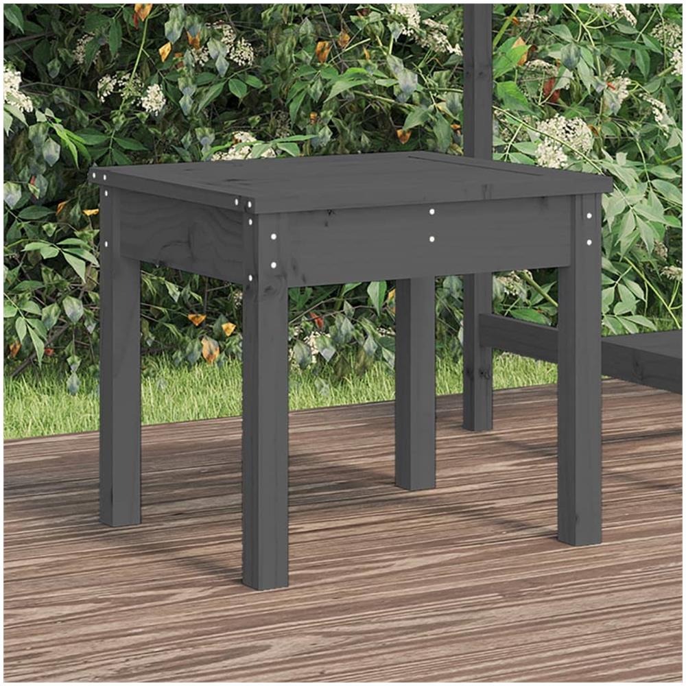 Panca da Giardino Grigia 50x44x45 cm Legno Massello di Pino - Foto 1
