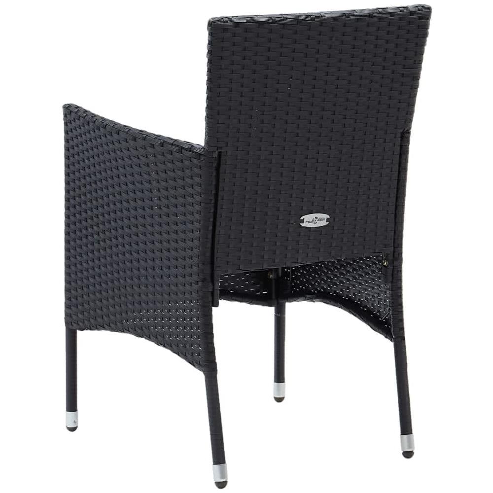 Set Da Pranzo Per Giardino 7 Pz Con Cuscini Polyrattan Nero - Foto 8