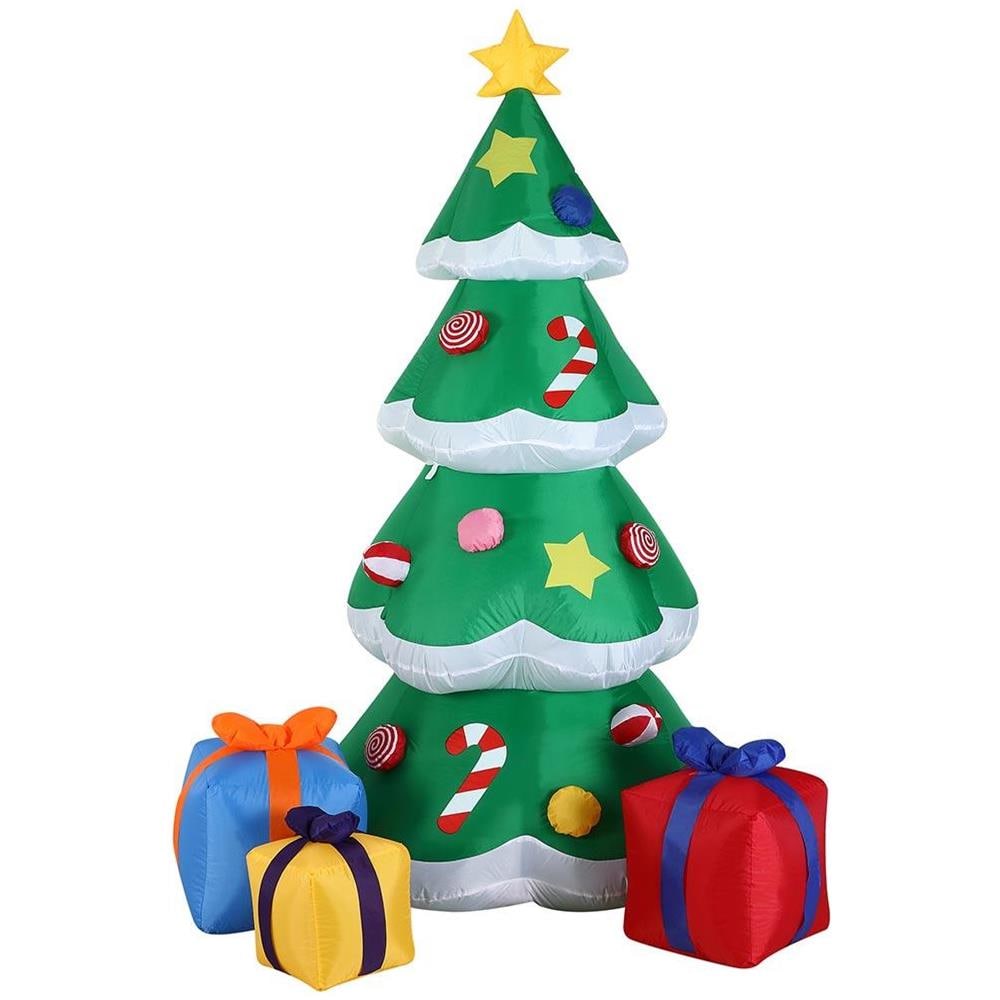 Gonfiabile Albero di Natale Regali 210cm Luci LED Decorazioni Natalizie Esterno - Foto 2