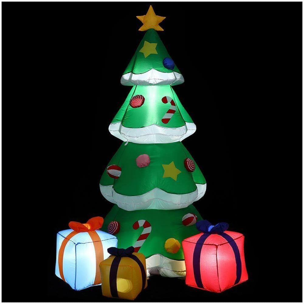 Gonfiabile Albero di Natale Regali 210cm Luci LED Decorazioni Natalizie Esterno - Foto 4