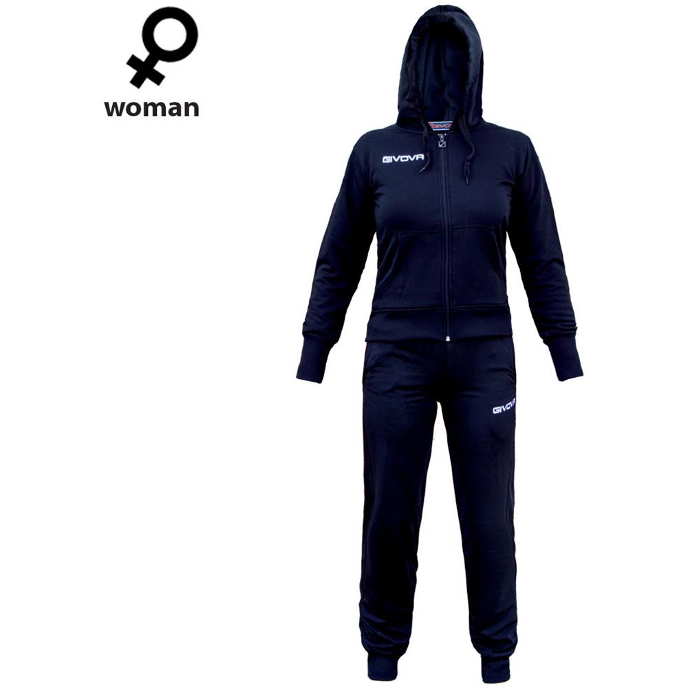 Tuta Lady Givova Completo Di Giacca A Manica Lunga E Pantalone Di Colore Blu / blu Taglia L - Foto 1