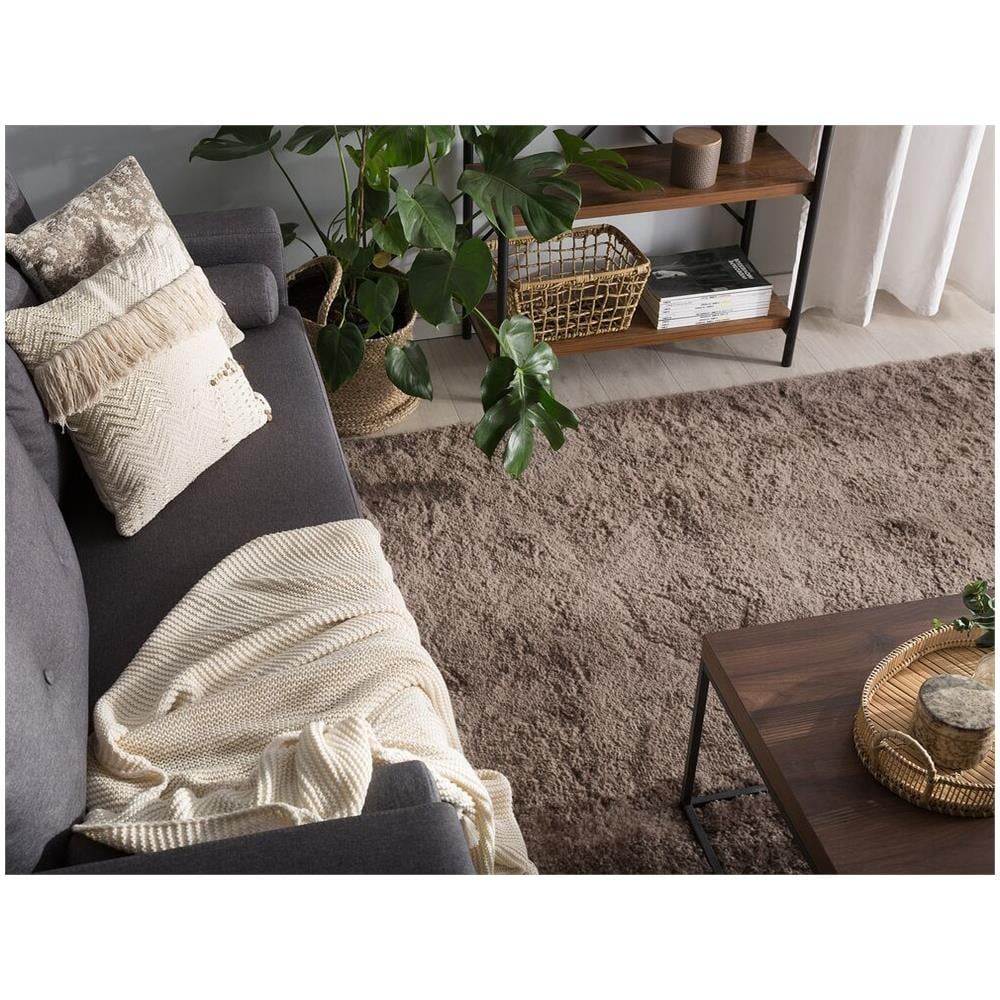 Tappeto Shaggy Marrone Chiaro 200 X 200 Cm Evren - Foto 2