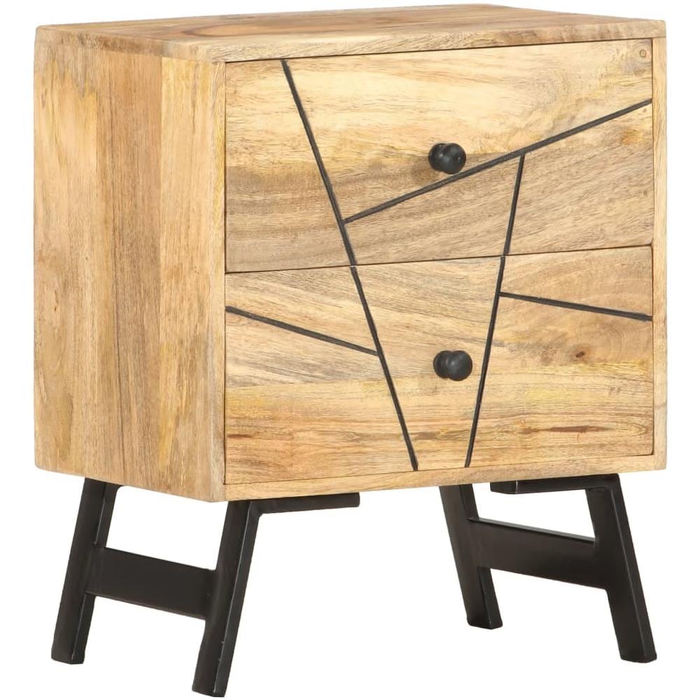 Comodino 40x30x50 Cm In Legno Massello Di Mango - Foto 1