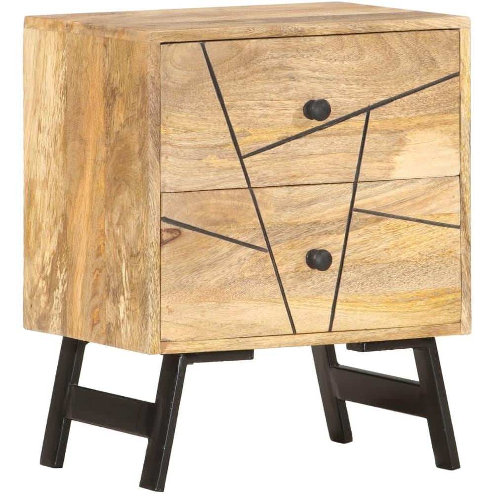 Comodino 40x30x50 Cm In Legno Massello Di Mango - Foto 8
