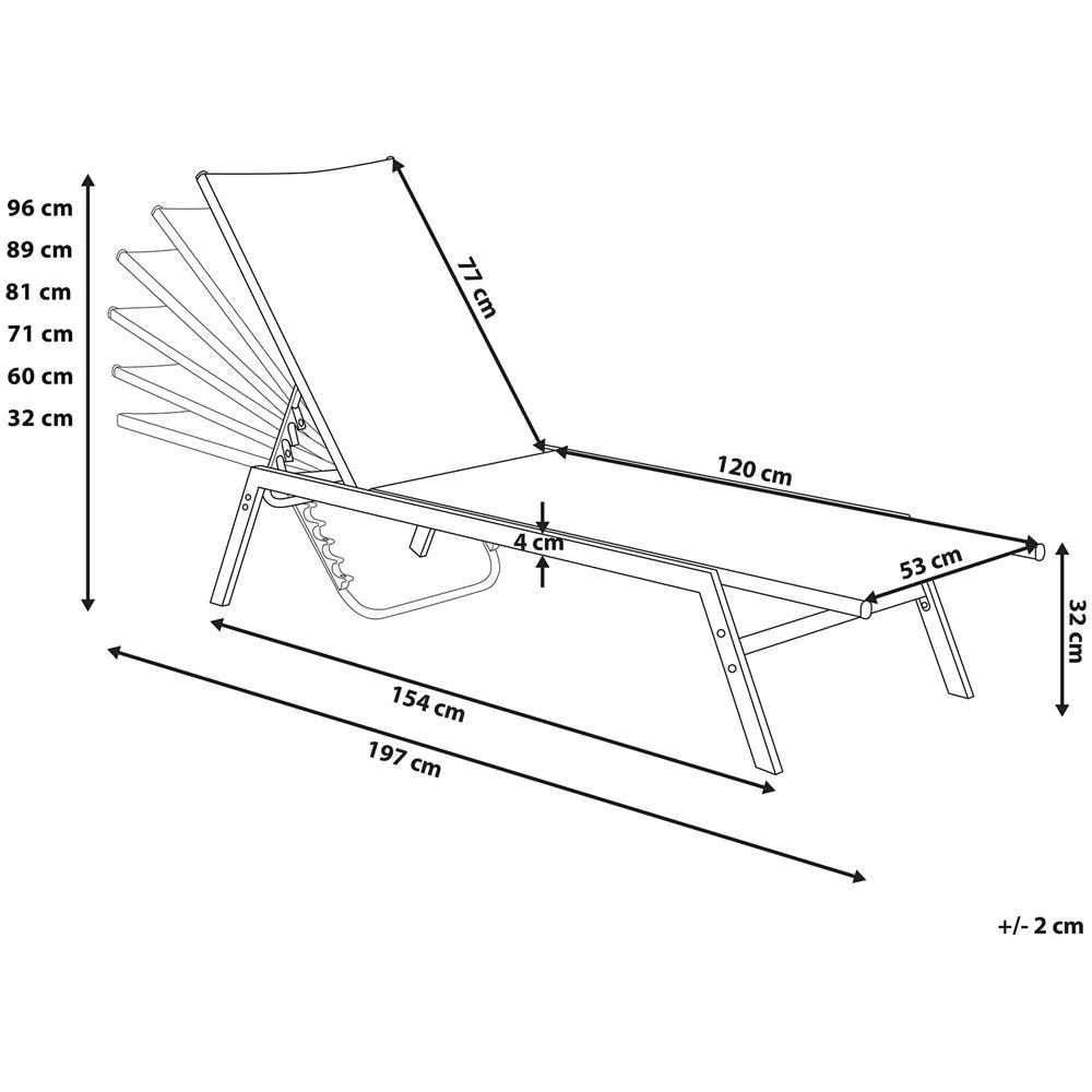 Lettino Da Giardino In Acciaio Con Rivestimento In Tessuto Blu Noli - Foto 2