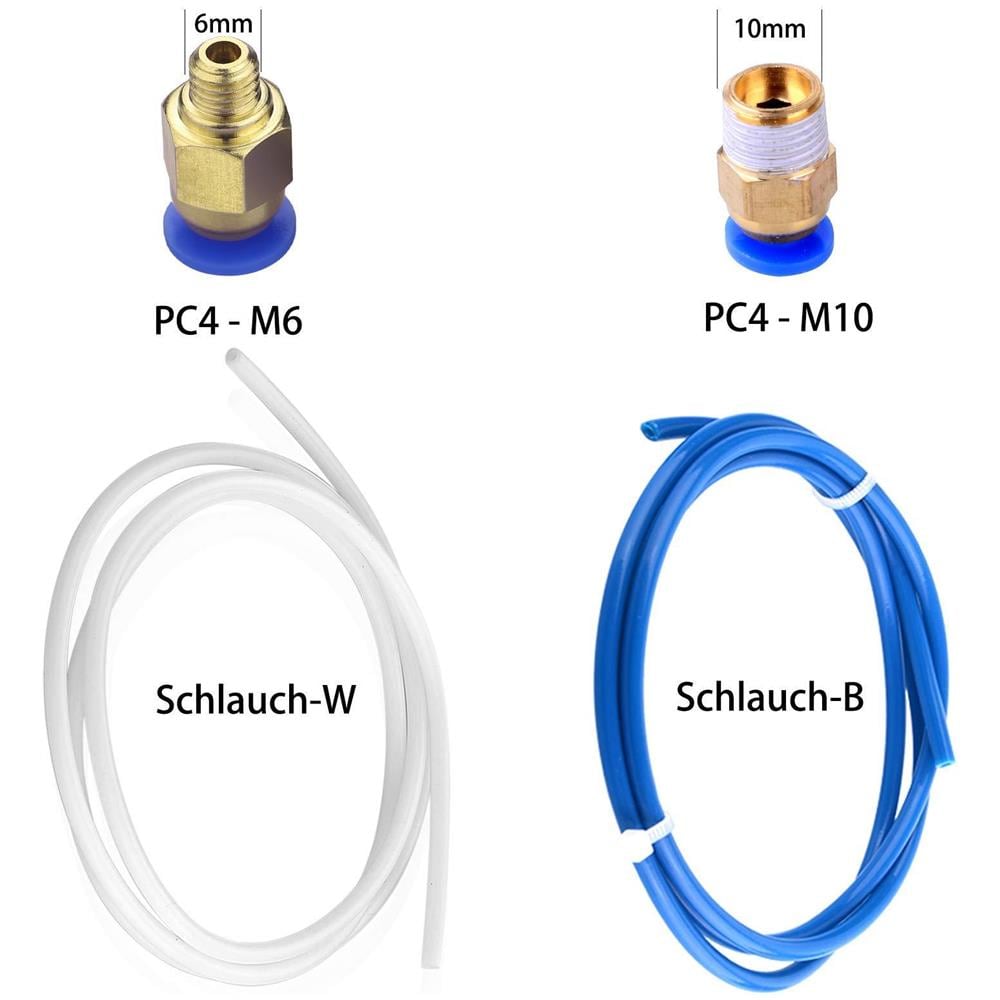 5 X Pc4-m6 5 X Pc4-m10 4 Millimetri Pneumatico Filettato Attacco Rapido (pc4 (m6 M10) 5)  - Foto 2