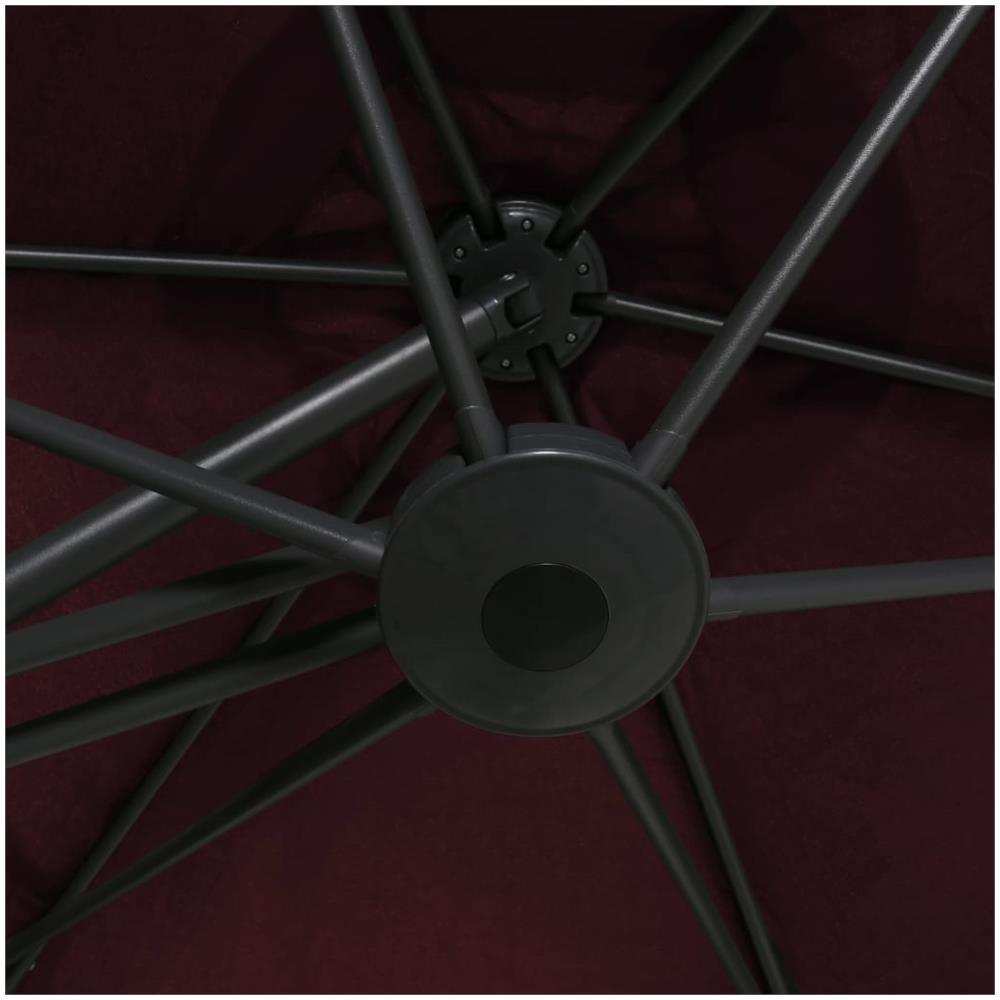 Ombrellone da Esterni con Palo in Acciaio 300 cm Rosso Bordò - Foto 7