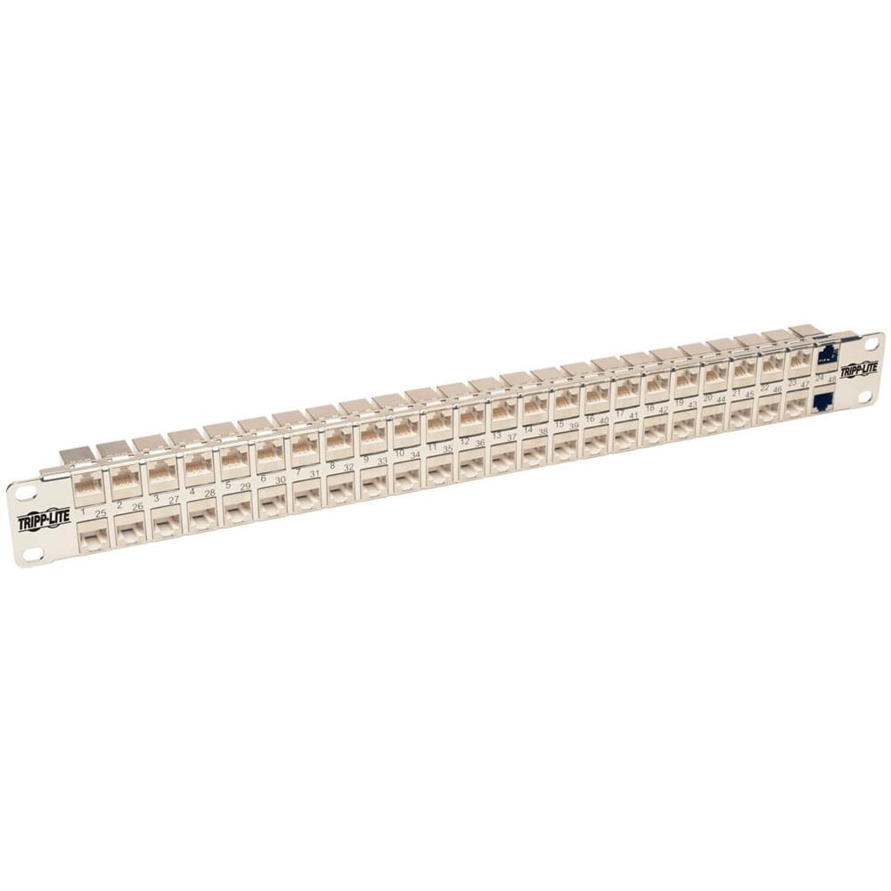 Tripp Lite N254-048-SH-6A, Argento, Bianco, Cat6a, 10 Gigabit Ethernet, 1U, RJ45, TAA - Foto 1