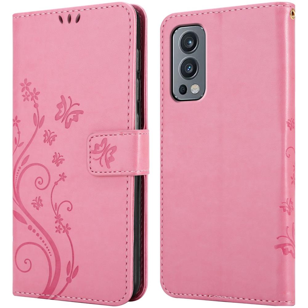 Custodia Compatibile Con Oneplus Nord 2 5g In Rosa Fiore - Coperchio Protettivo In Design Floreale Con Chiusura Magnetica, Funzione Stand E Slot Per Carte - Foto 8