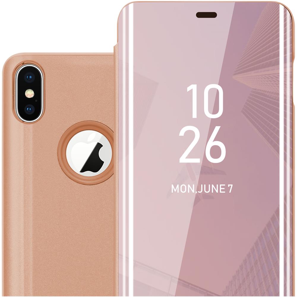 Cadorabo Custodia Compatibile Con Apple Iphone Xs Max In Kunzit Rosa - Clear View Specchio Coperchio Protettivo Con Funzione Di Supporto Protezione A 360 Gradi - Foto 1