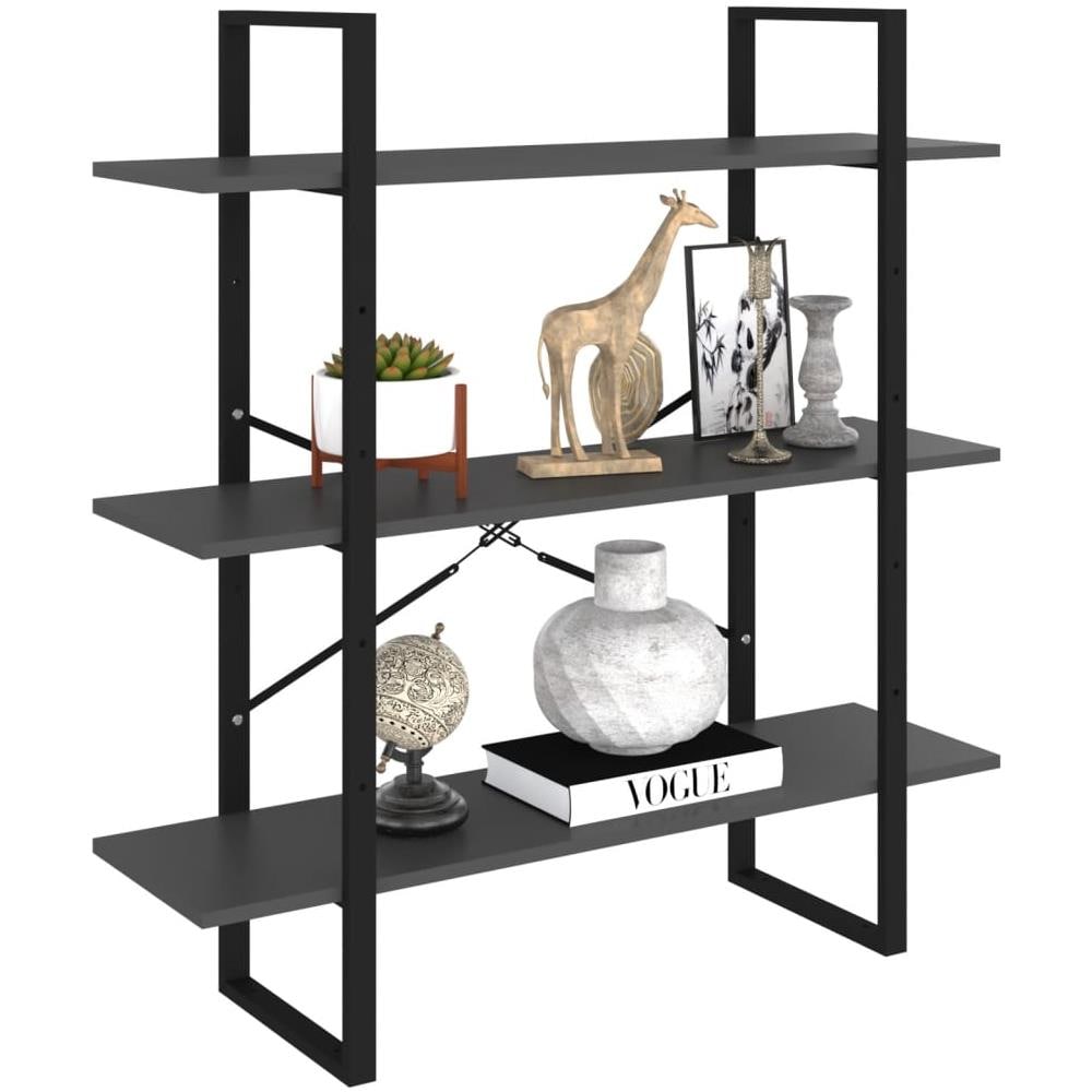 Libreria Grigia 100x30x105 cm in Legno Multistrato - Foto 3