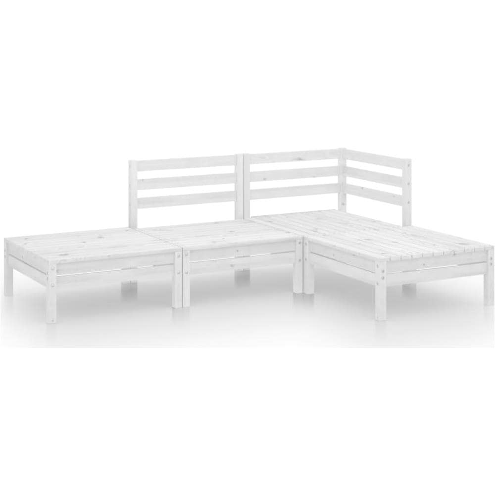 Set Divani da Giardino 4 pz Bianco in Legno Massello di Pino - Foto 1