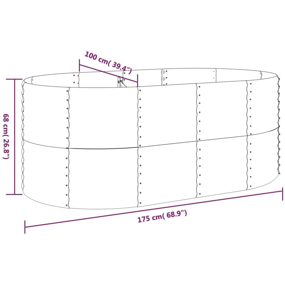 Letto da Giardino in Acciaio a Polvere 175x100x68 cm Antracite - Foto 5