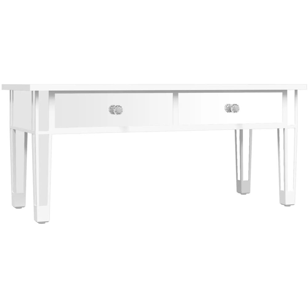 Tavolino Salotto A Specchio 106x45x45cm Legno Multistrato Vetro - Foto 2