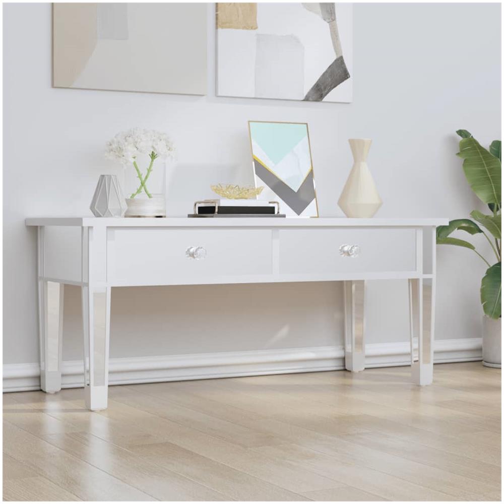 Tavolino Salotto A Specchio 106x45x45cm Legno Multistrato Vetro - Foto 1