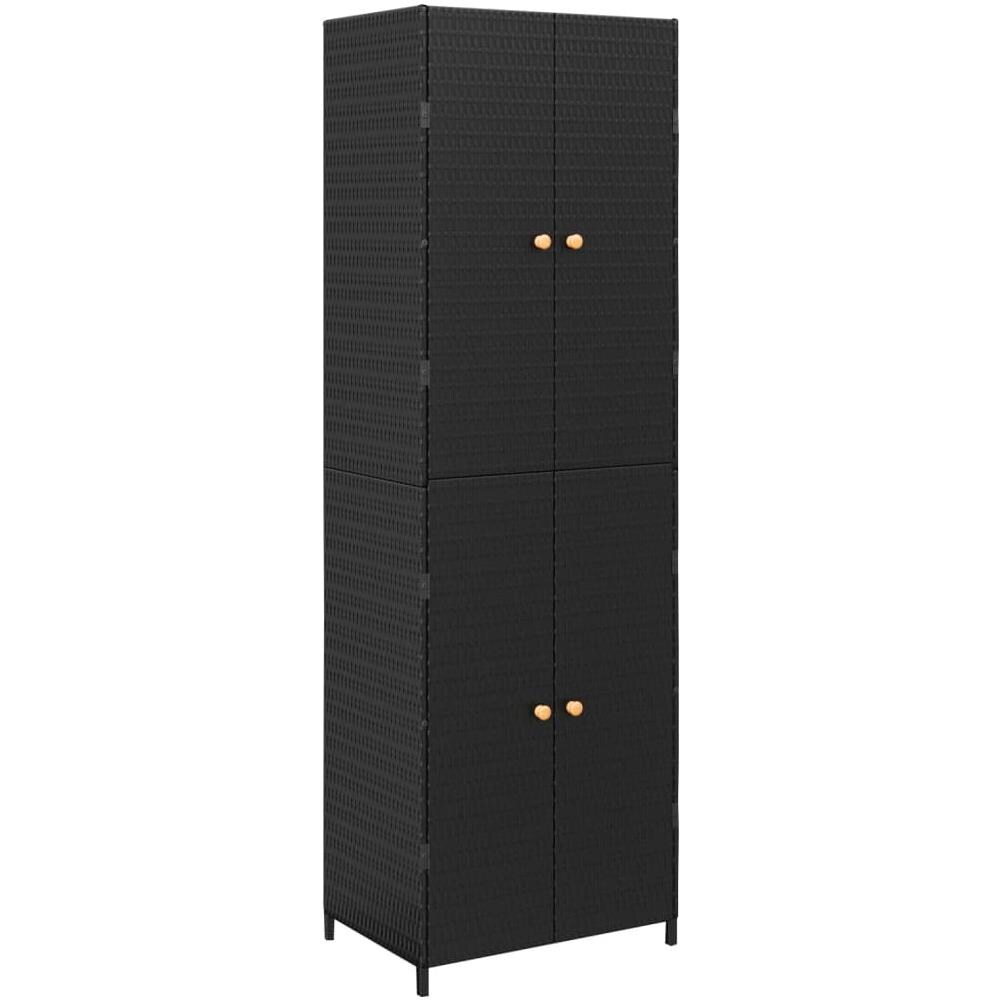 Armadietto Portaoggetti da Giardino Nero 59x40x180cm Polyrattan - Foto 2