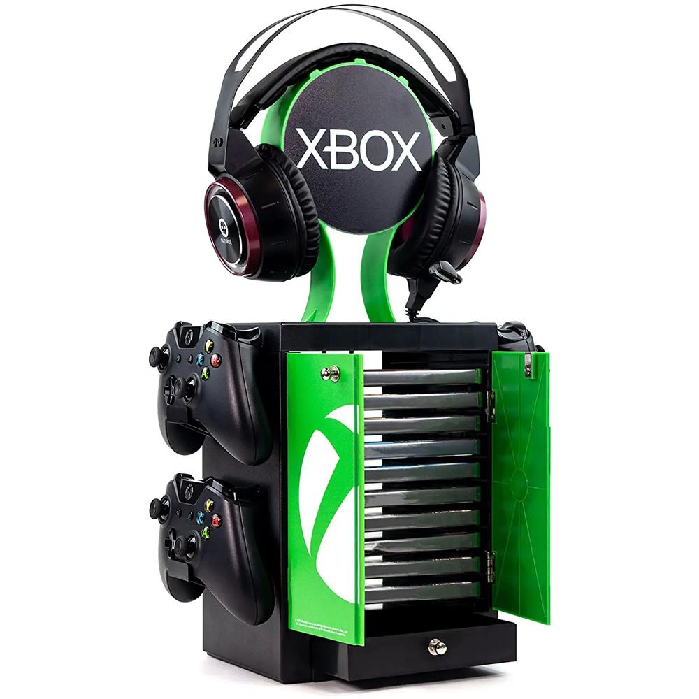Xbox - Armadietto Da Gioco Con Logo Xbox Per 4 Controller - 10 Giochi - 1 Auricolare - Foto 2