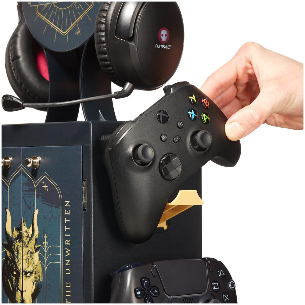 Armadietto Da Gioco Ispirato A Hogwarts Legacy Per 4 Controller - 10 Giochi Per Playstation O Xbox - 1 Auricolare - Foto 2