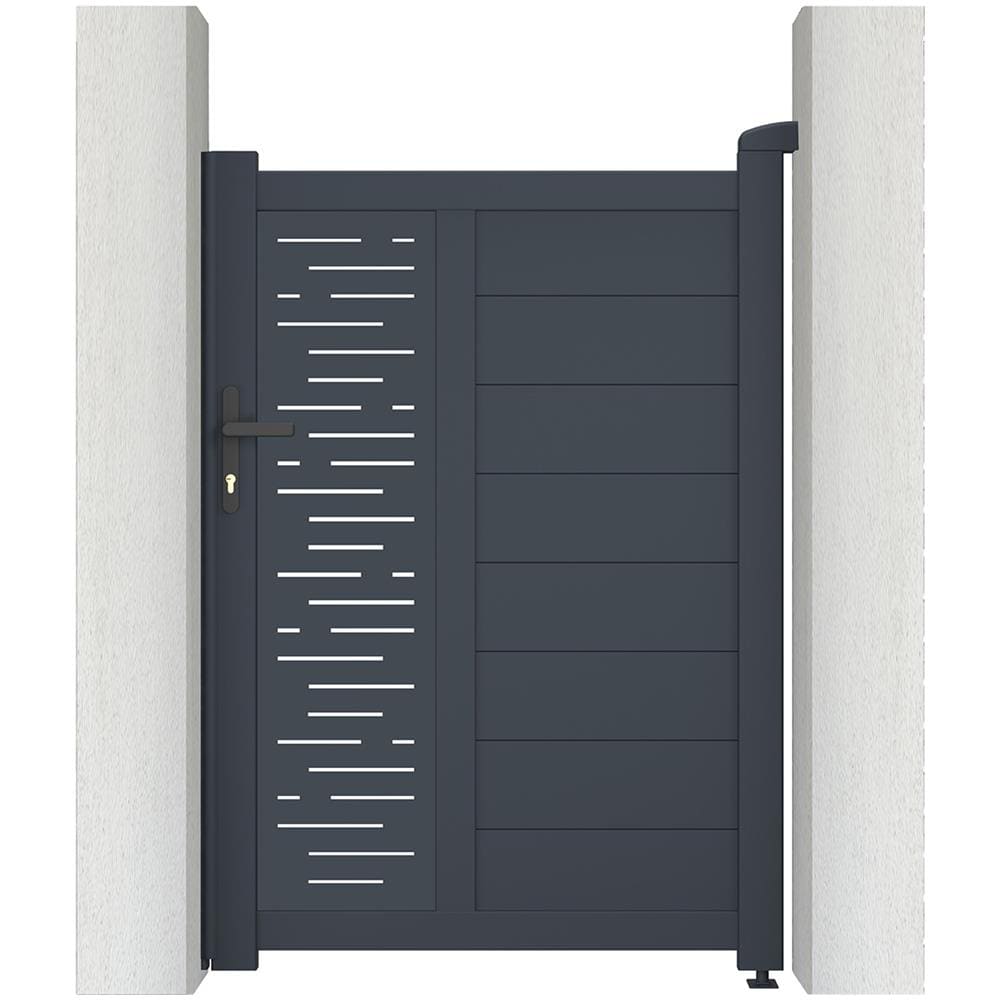 Arlberg H. 140 3m Grigio Pacchetto Cancello Scorrevole + Porta Pedonale - Foto 2