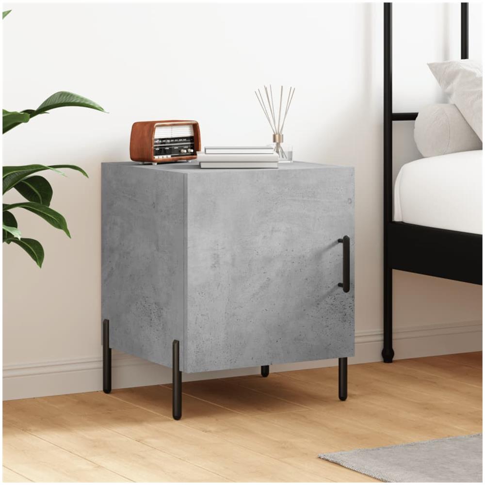 Comodino Grigio Cemento 40x40x50 Cm In Legno Multistrato - Foto 1