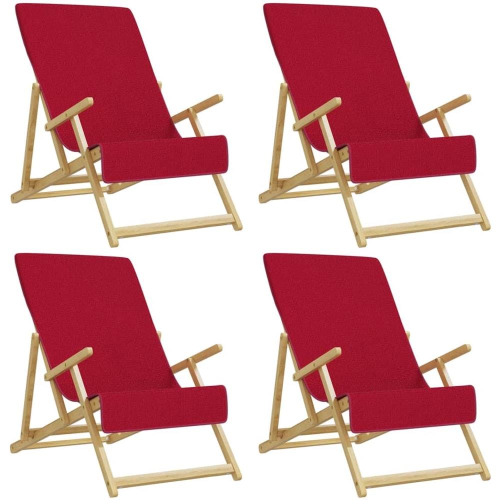 Asciugamani Da Spiaggia 4 Pz Borgogna 60x135 Cm Tessuto 400 Gsm - Foto 2