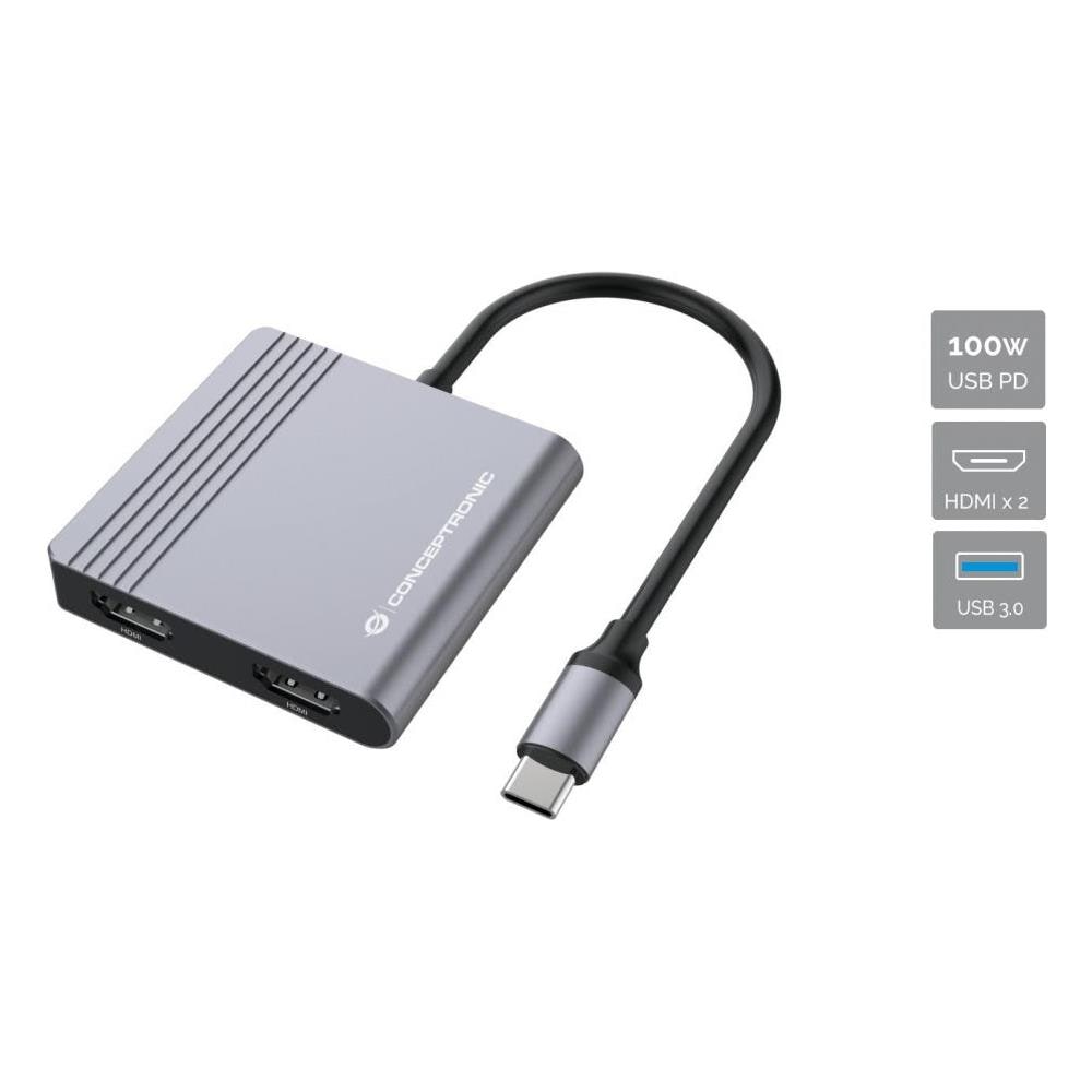 DONN13G replicatore di porte e docking station per laptop Cablato USB 3.2 Gen 1 (3.1 Gen 1) Type-C Grigio - Foto 2