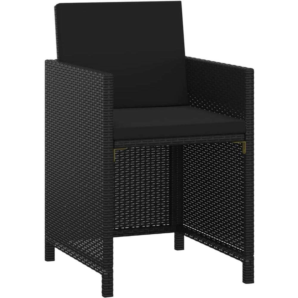 Set Da Pranzo Da Giardino 3 Pz Con Cuscini In Polyrattan Nero - Foto 2