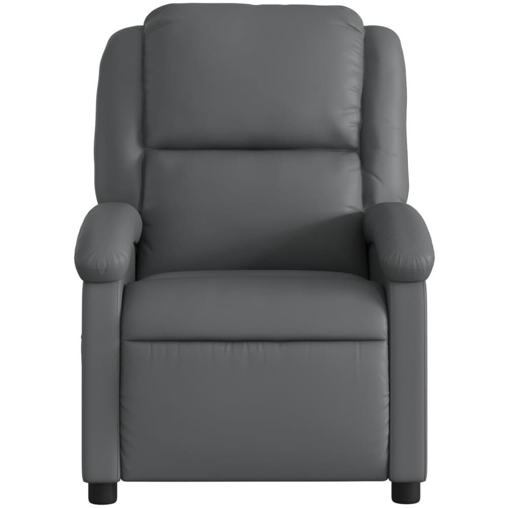 Poltrona Reclinabile Grigia In Similpelle - Foto 2