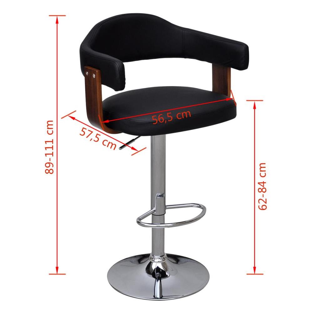 Set 2 Pz Sgabello Da Bar In Legno Curvato Con Schienale E Braccioli - Foto 16