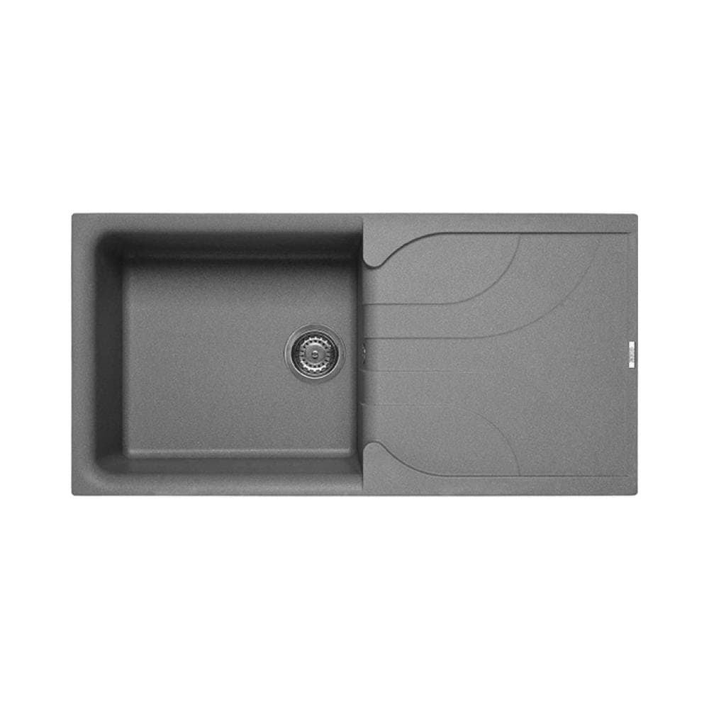Lavello Ego 480 Granitek 100x50 cm 1 vasca con gocciolatoio Colore Grigio Cemento 48 - Foto 1