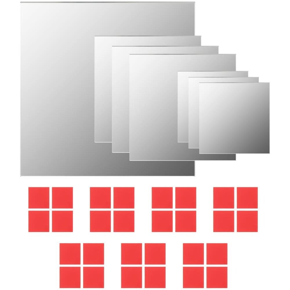 Set Di Specchi Da Parete 7 Pz In Vetro Quadrato - Foto 2