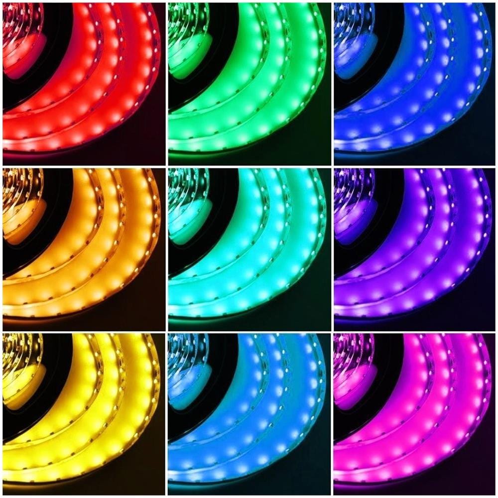Striscia Led Rgb Smd 5050 Bobina Adesiva 5 Metri Con Alimentatore E Telecomando - Foto 1