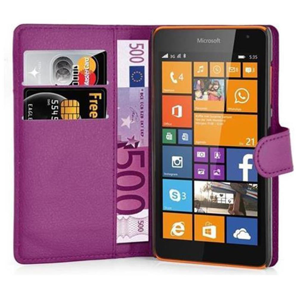 Custodia Compatibile Con Nokia Lumia 535 In Violetta Ametista - Coperchio Protettiva Con Chiusura Magnetica, Funzione Stand E Tasca Per Le Carte - Foto 5