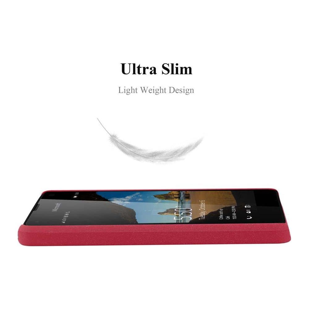 Custodia Compatibile Con Nokia Lumia 550 In Frosty Rosso - Hard Case Coperchio Protettivo In Frosted Look Contro I Graffi E Gli Urti - Foto 2