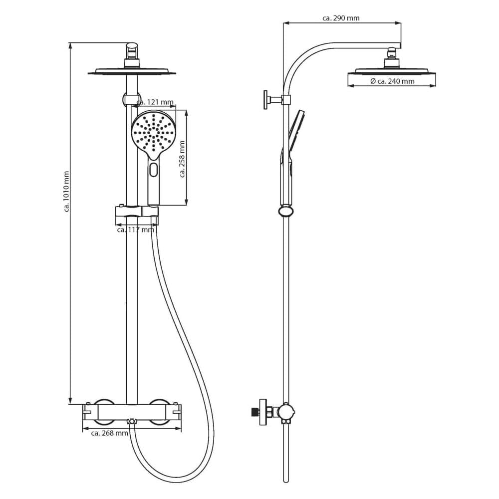 Colonna Doccia con Soffione MADURA FRESH Nero Satinato - Foto 2