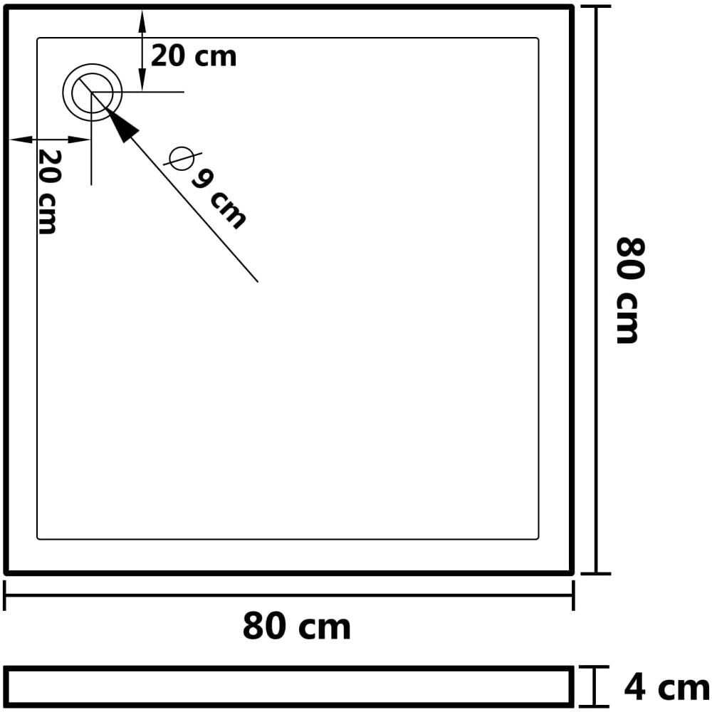 Piatto Doccia Con Superficie Puntinata Bianco 80x80x4 Cm In Abs - Foto 2