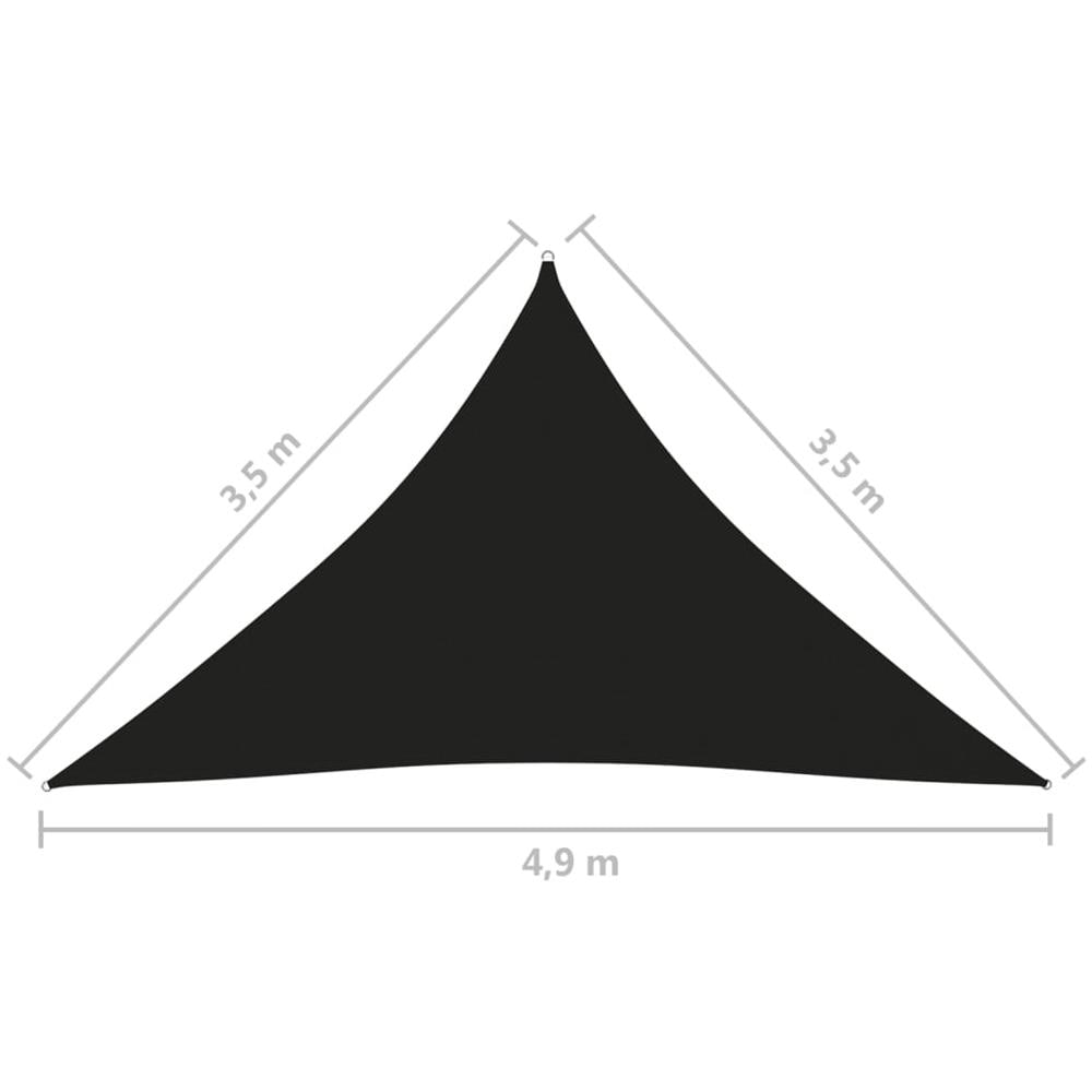 Parasole a Vela Oxford Triangolare 3,5x3,5x4,9 m Nero - Foto 6