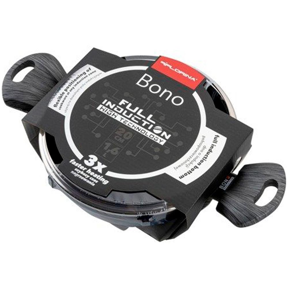 Bono Casseruola Bassa Induzione, 20cm, 1,6 Litri, Coperchio In Vetro, Antiaderente Nero - Foto 2