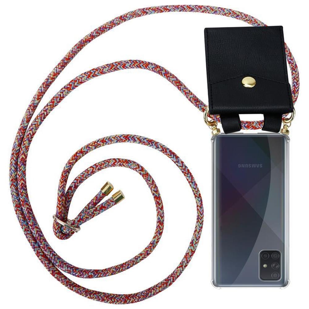 Cadorabo Catena Di Telefoni Cellulari Compatibile Con Samsung Galaxy A71 In Colorful Parrot - Coperchio Protettivo In Silicone Con Anelli D'oro, Cinturino In Corda E Custodia Staccabile - Foto 1