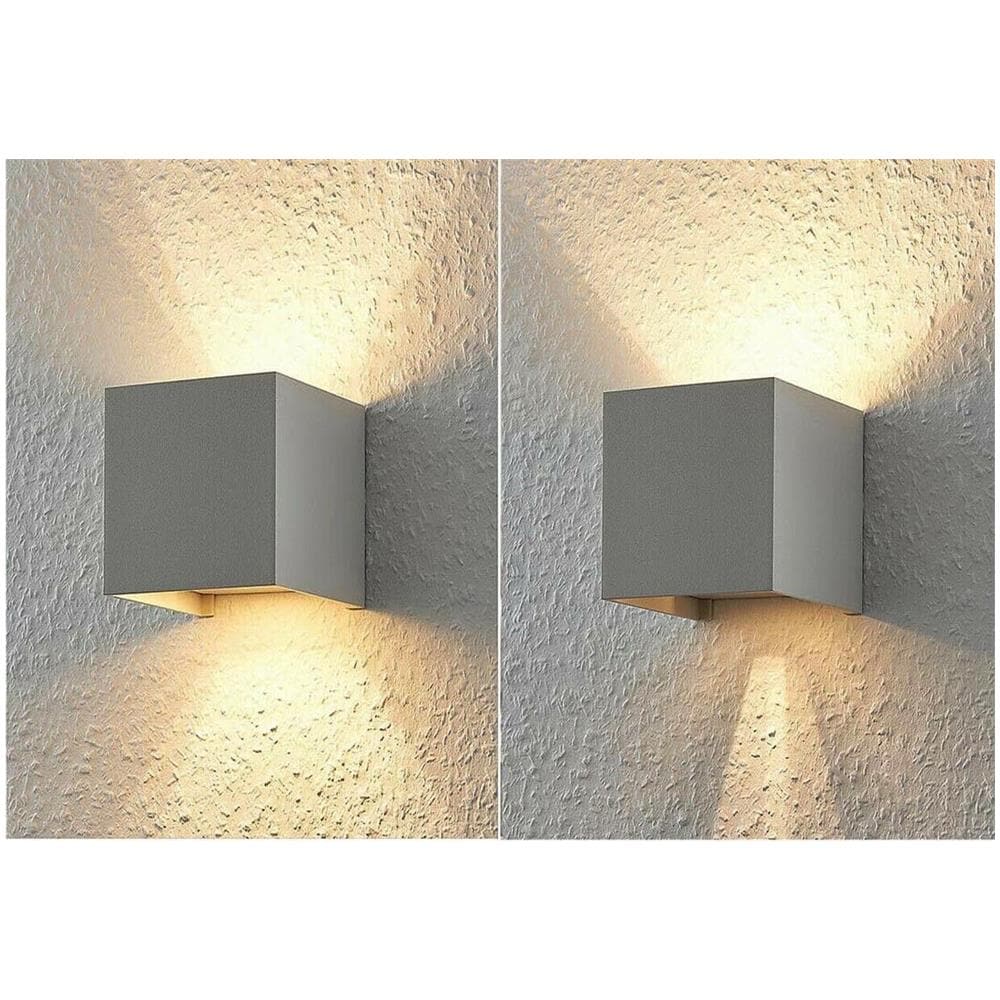 Applique Da Parete Esterno Faretto Led Luce Calda 3000k 12 W Ip65 Es46gc - Foto 2