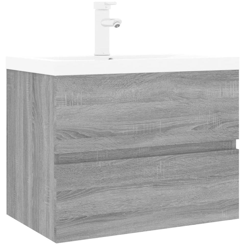 Mobile Bagno E Lavabo Integrato Grigio Sonoma Legno Multistrato - Foto 2