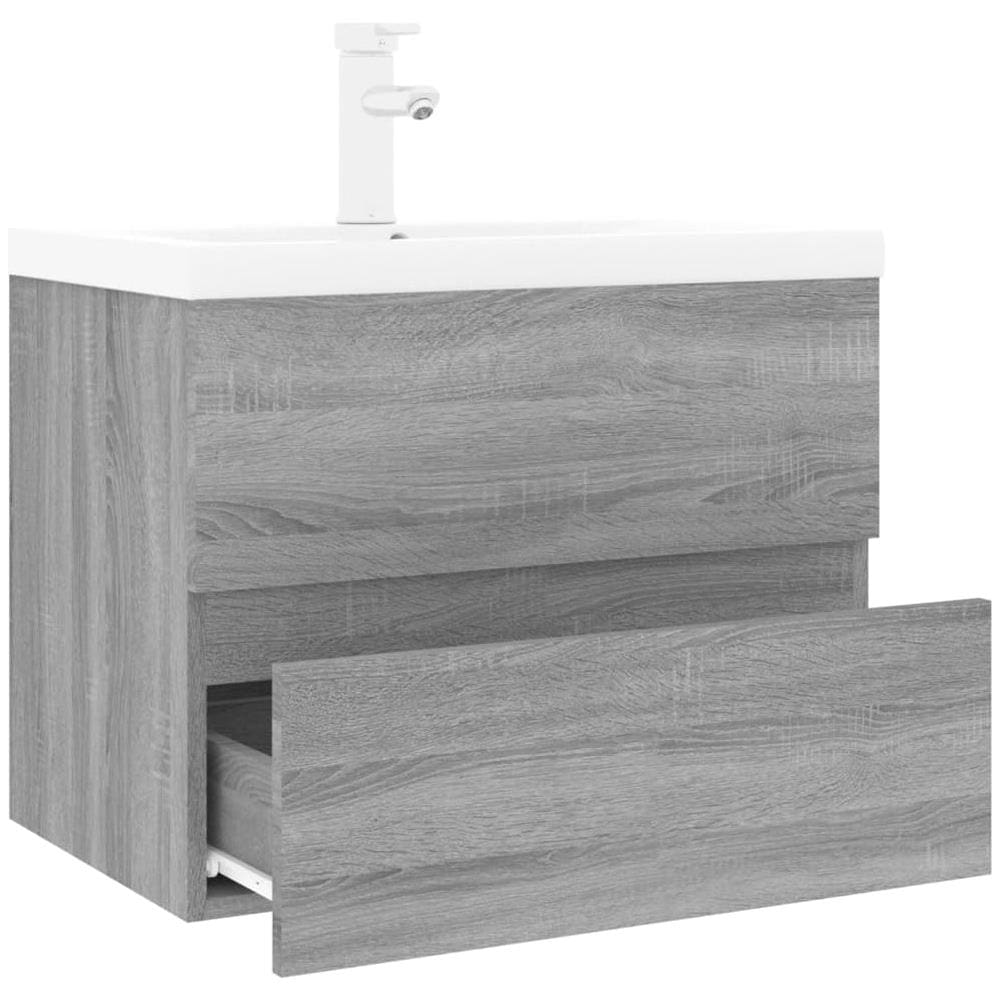 Mobile Bagno E Lavabo Integrato Grigio Sonoma Legno Multistrato - Foto 3